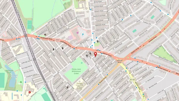 Map showing Laser Collective Liverpool on 110b Penny Lane
